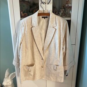 Napa Valley six 18W Women's Linen Blend Beige Blazer NWT
